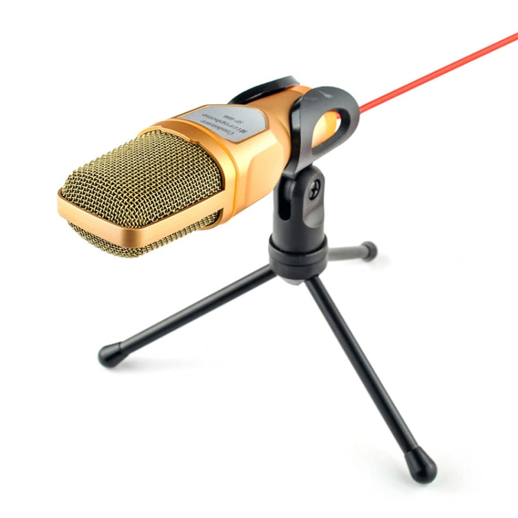 SF-666 Computer Voice Microphone With Adapter Cable Anchor Mobile Phone Video Wired Microphone With Bracketcket, White, Golden, Blue, Black