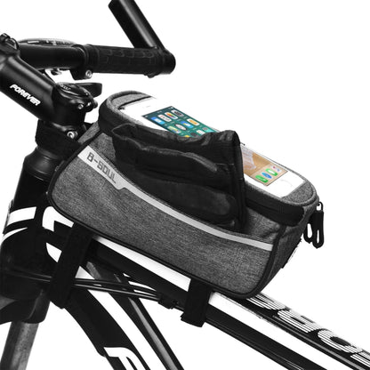 B-Soul YA249 Mountain Bike Front Beam Bag Bicycle Bag Riding Equipment Saddle Bag Upper Pipe Package, YA249 (Red), YA249 (Blue), YA249 (Black), YA249 (Gray)