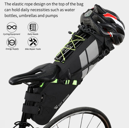 West Biking Bicycle Bag Full Waterproof Reflective Tail Bag Long-Distance Capacity Rear Seat Bag, 10L, 17L