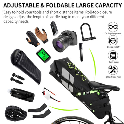 West Biking Bicycle Bag Full Waterproof Reflective Tail Bag Long-Distance Capacity Rear Seat Bag, 10L, 17L