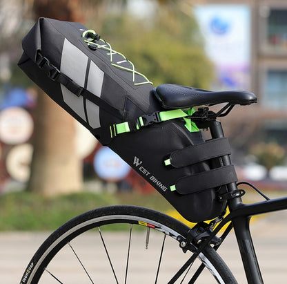 West Biking Bicycle Bag Full Waterproof Reflective Tail Bag Long-Distance Capacity Rear Seat Bag, 10L, 17L
