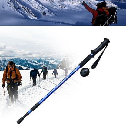 JUNGLELEOPARD 3-Section Straight Handle Aluminum Trekking Pole Multifunctional Walking Hand Crutches, Red#66-135cm, Blue#66-135cm, Black#66-135cm, Silver White#66-135cm