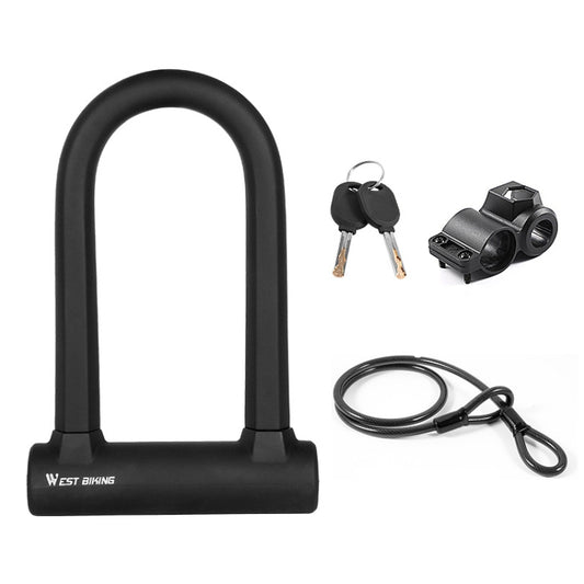 Antivol Vélo West Biking Câble Antivol Moto Anti-Pression Hydraulique Anti-Coupure Antivol, Antivol en U, Antivol en U+Câble