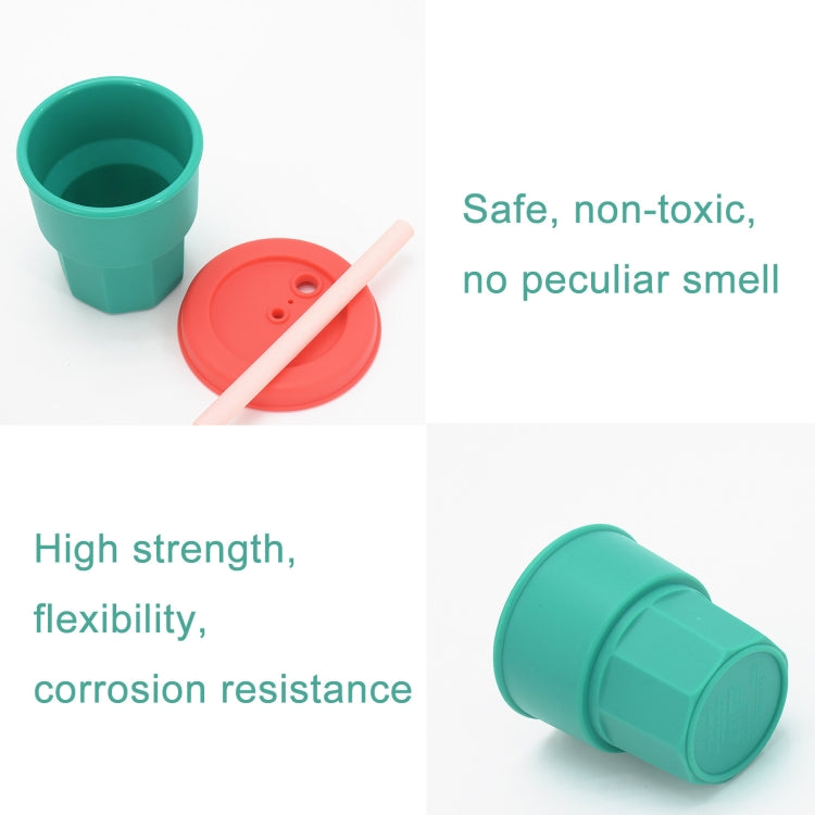 Children Silicone Straw Cups Drop And High Temperature Resistant Water Cups