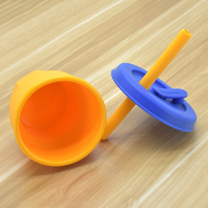 Children Silicone Straw Cups Drop And High Temperature Resistant Water Cups