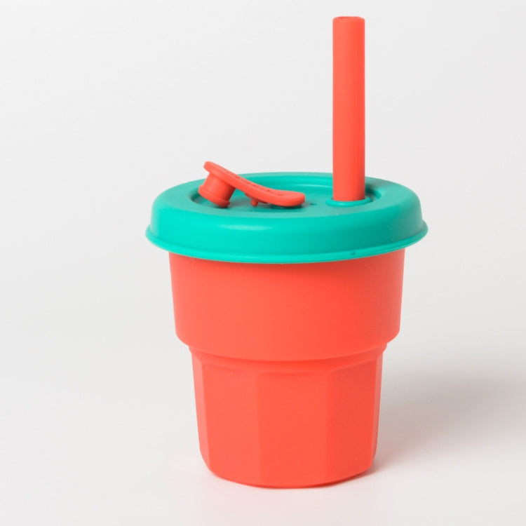 Children Silicone Straw Cups Drop And High Temperature Resistant Water Cups