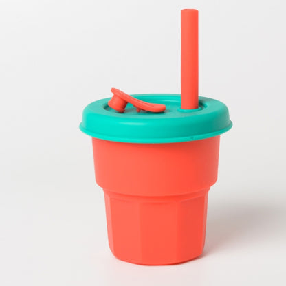 Children Silicone Straw Cups Drop And High Temperature Resistant Water Cups