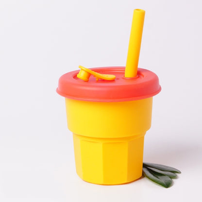 Children Silicone Straw Cups Drop And High Temperature Resistant Water Cups