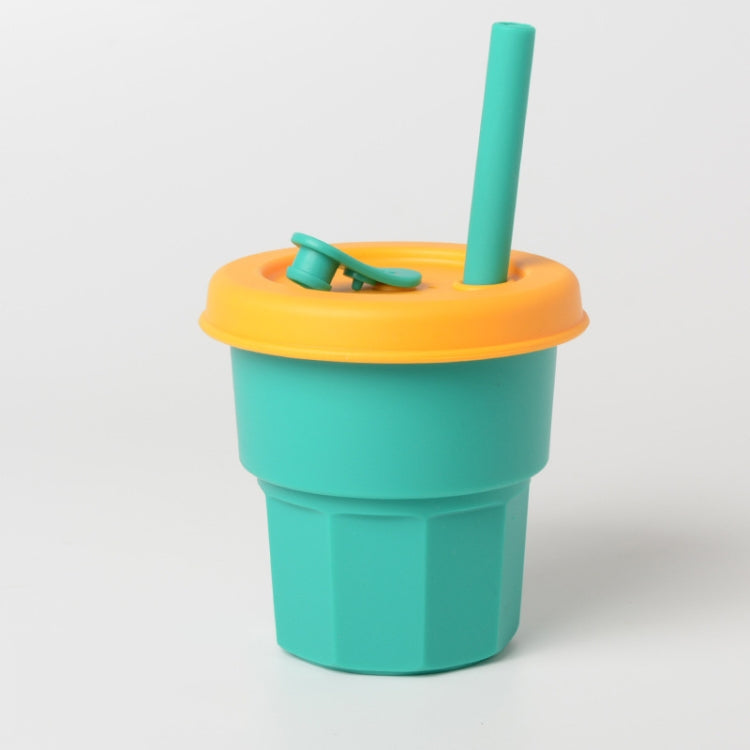 Children Silicone Straw Cups Drop And High Temperature Resistant Water Cups