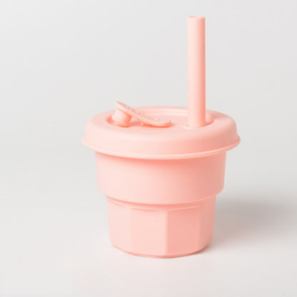 Children Silicone Straw Cups Drop And High Temperature Resistant Water Cups