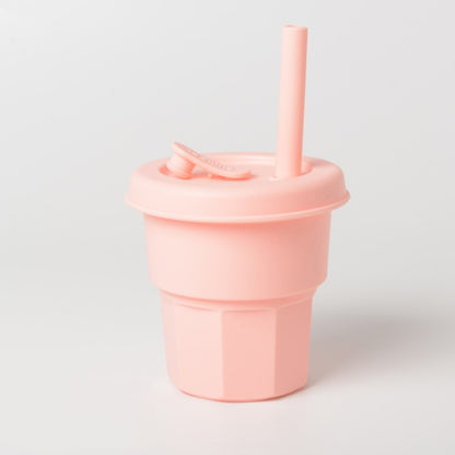 Children Silicone Straw Cups Drop And High Temperature Resistant Water Cups