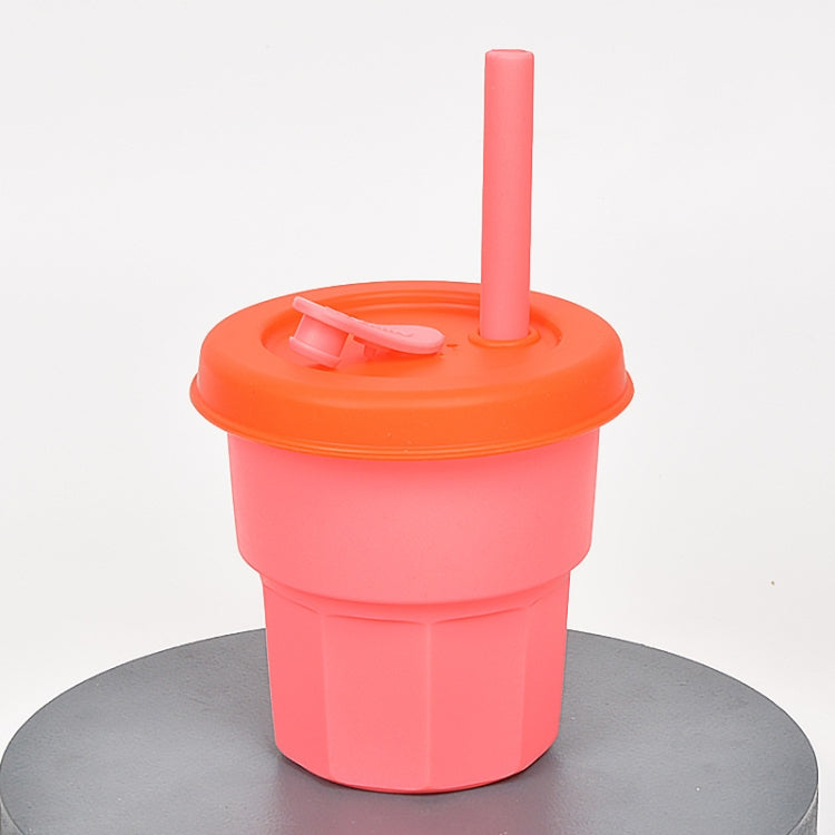 Children Silicone Straw Cups Drop And High Temperature Resistant Water Cups