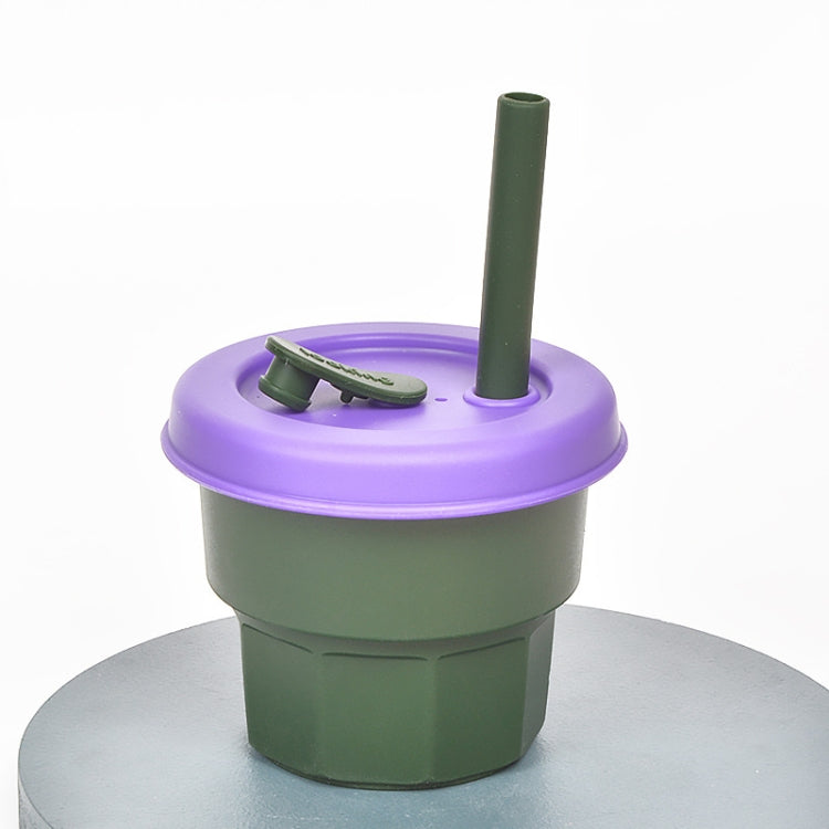 Children Silicone Straw Cups Drop And High Temperature Resistant Water Cups
