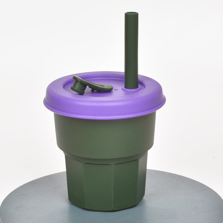 Children Silicone Straw Cups Drop And High Temperature Resistant Water Cups