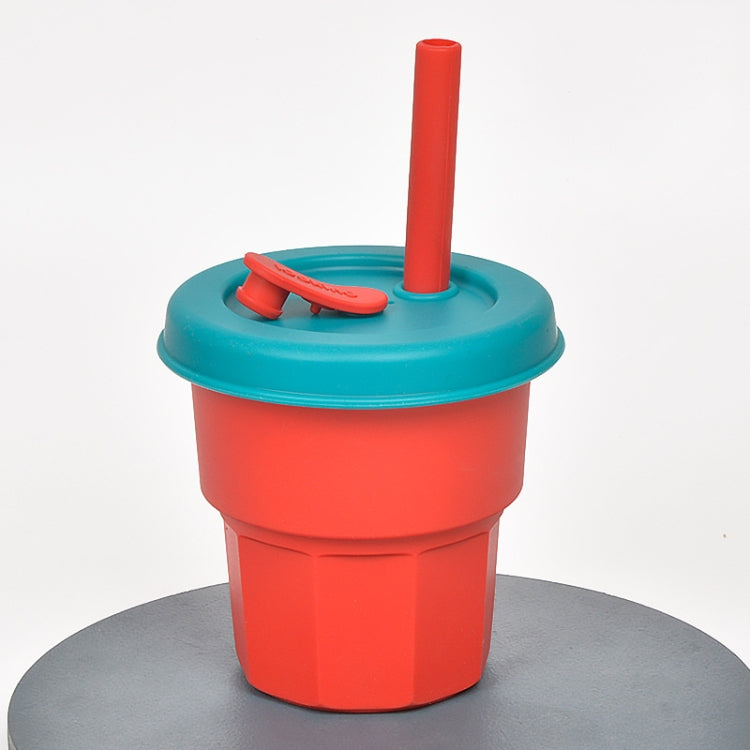 Children Silicone Straw Cups Drop And High Temperature Resistant Water Cups