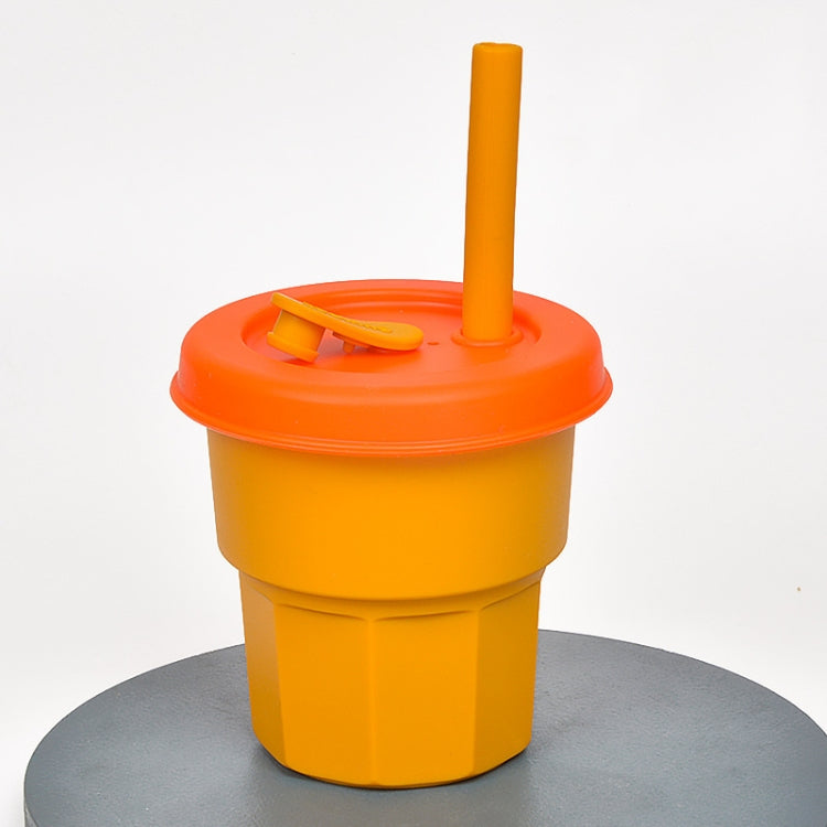 Children Silicone Straw Cups Drop And High Temperature Resistant Water Cups