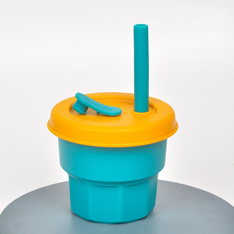 Children Silicone Straw Cups Drop And High Temperature Resistant Water Cups
