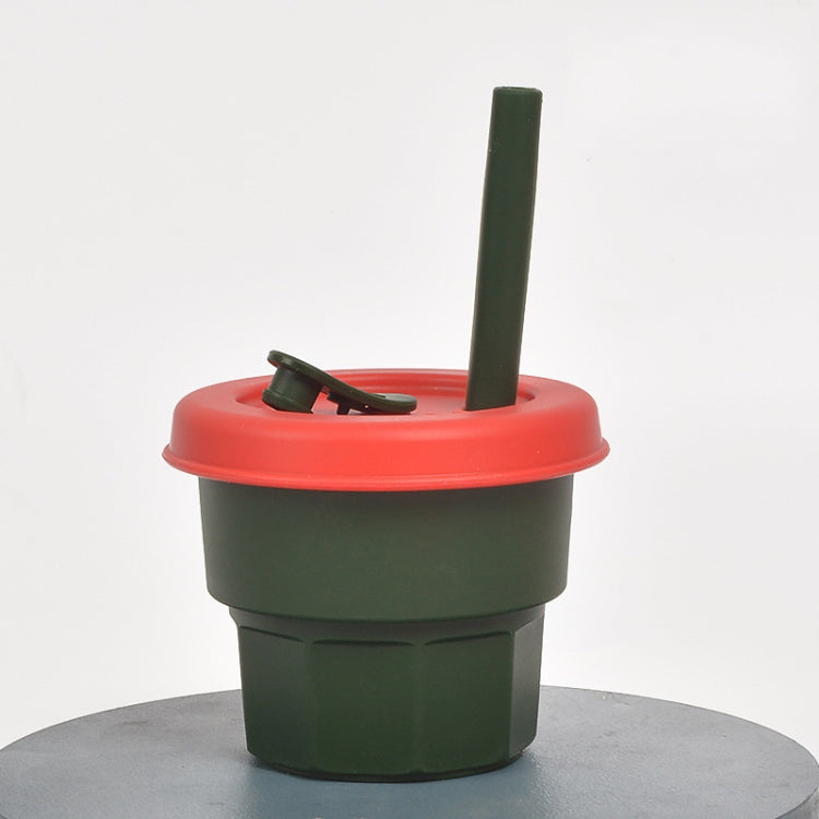 Children Silicone Straw Cups Drop And High Temperature Resistant Water Cups