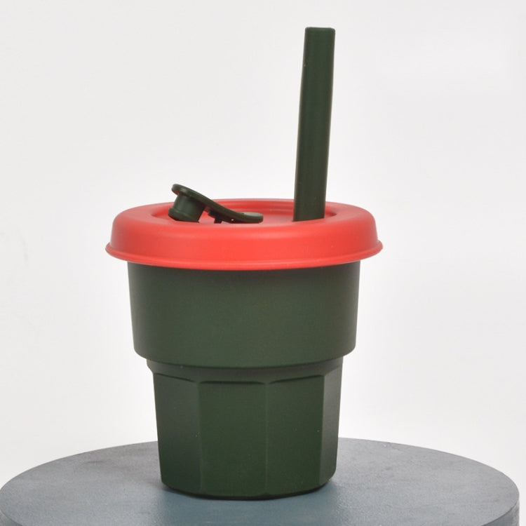 Children Silicone Straw Cups Drop And High Temperature Resistant Water Cups