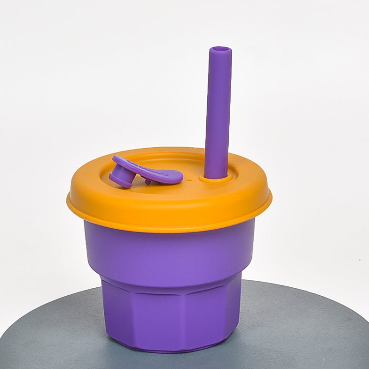 Children Silicone Straw Cups Drop And High Temperature Resistant Water Cups