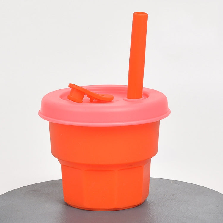 Children Silicone Straw Cups Drop And High Temperature Resistant Water Cups
