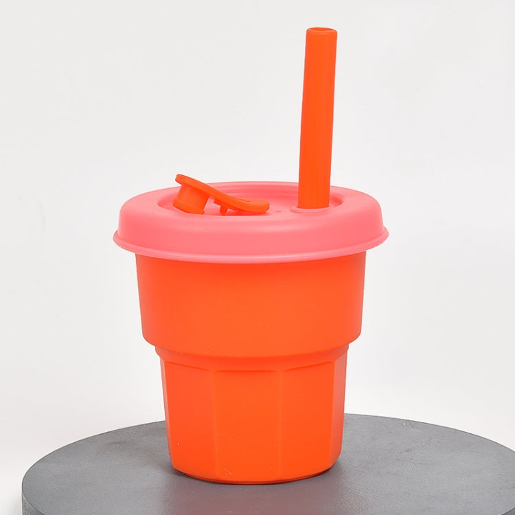 Children Silicone Straw Cups Drop And High Temperature Resistant Water Cups