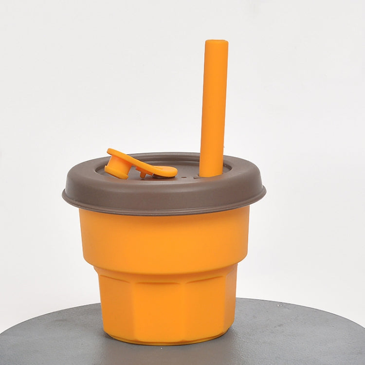 Children Silicone Straw Cups Drop And High Temperature Resistant Water Cups