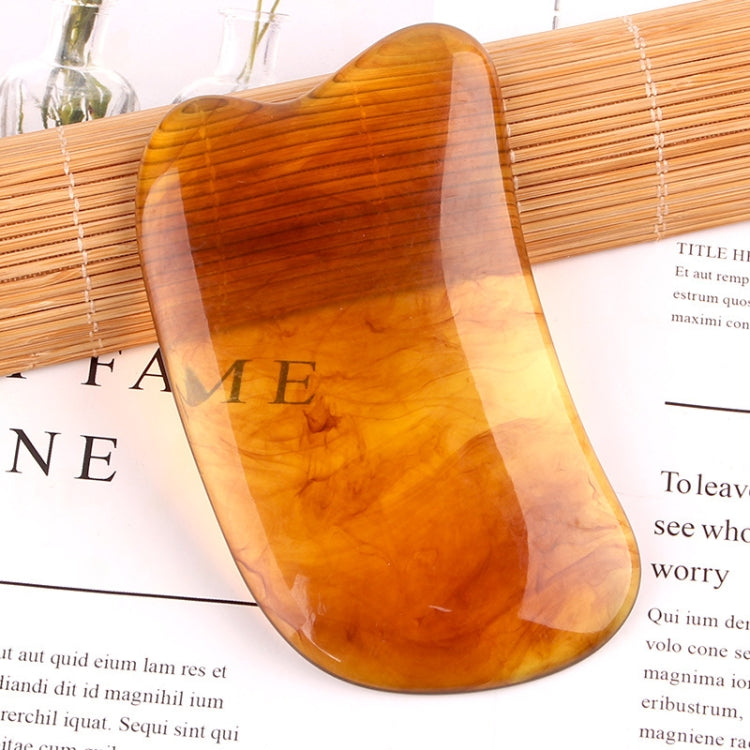 Resin Scraping Sheet Massage Facial Tendon Stick Beauty Salon Shave Board Acupuncture Pen, Color Classification: Amber Ingot Board, Amber Ingot Board, Amber Relaxing Stick, Amber Point Stick, Amber Meridiary Comb, Amber Triangle, Resin Yellow Ingot Boa...