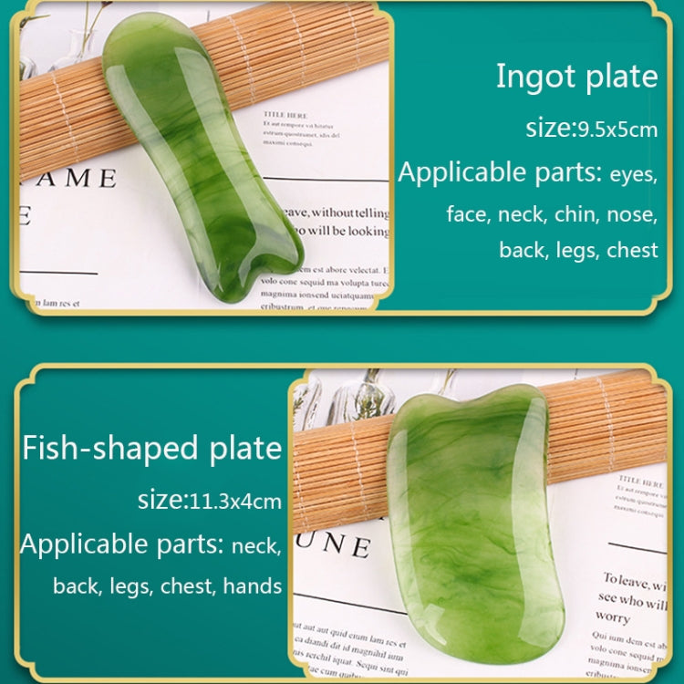 Resin Scraping Sheet Massage Facial Tendon Stick Beauty Salon Shave Board Acupuncture Pen, Color Classification: Amber Ingot Board, Amber Ingot Board, Amber Relaxing Stick, Amber Point Stick, Amber Meridiary Comb, Amber Triangle, Resin Yellow Ingot Boa...