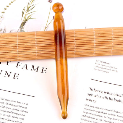 Resin Scraping Sheet Massage Facial Tendon Stick Beauty Salon Shave Board Acupuncture Pen, Color Classification: Amber Ingot Board, Amber Ingot Board, Amber Relaxing Stick, Amber Point Stick, Amber Meridiary Comb, Amber Triangle, Resin Yellow Ingot Boa...