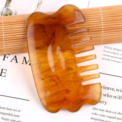 Resin Scraping Sheet Massage Facial Tendon Stick Beauty Salon Shave Board Acupuncture Pen, Color Classification: Amber Ingot Board, Amber Ingot Board, Amber Relaxing Stick, Amber Point Stick, Amber Meridiary Comb, Amber Triangle, Resin Yellow Ingot Boa...