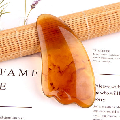 Resin Scraping Sheet Massage Facial Tendon Stick Beauty Salon Shave Board Acupuncture Pen, Color Classification: Amber Ingot Board, Amber Ingot Board, Amber Relaxing Stick, Amber Point Stick, Amber Meridiary Comb, Amber Triangle, Resin Yellow Ingot Boa...