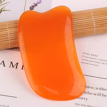 Resin Scraping Sheet Massage Facial Tendon Stick Beauty Salon Shave Board Acupuncture Pen, Color Classification: Amber Ingot Board, Amber Ingot Board, Amber Relaxing Stick, Amber Point Stick, Amber Meridiary Comb, Amber Triangle, Resin Yellow Ingot Boa...