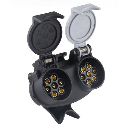 VS170E-D Trailer Plug Socket Adapter 13P Transfer Double 7P  Connector EU Plug, VS170E-D