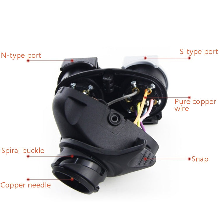 VS170E-D Trailer Plug Socket Adapter 13P Transfer Double 7P  Connector EU Plug, VS170E-D