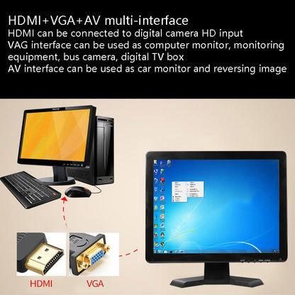 YB-700A-1 7 Inch 12/24V HD Car Monitor Display HDMI VGA AV Interface Home Computer Video Player Resolution:, 1024 x 600