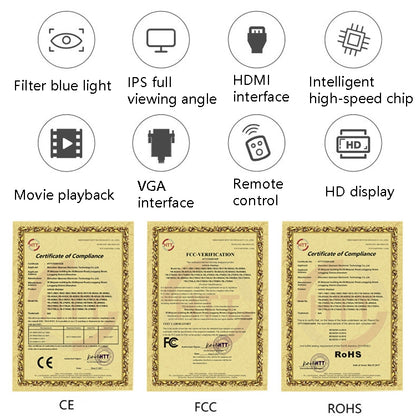 YB-700A-1 7 Inch 12/24V HD Car Monitor Display HDMI VGA AV Interface Home Computer Video Player Resolution:, 1024 x 600