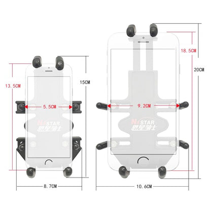 N-STAR NJN002 Motorcycle Metal Aluminum Alloy Universal Anti-Theft Mobile Phone Bracket, NJN002(T-shaped Ball Head Installation)