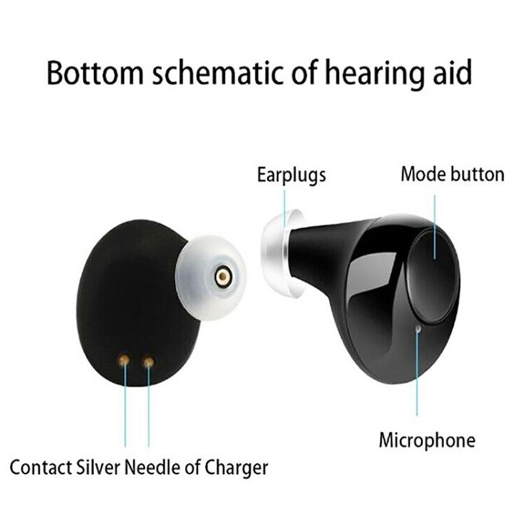 A39 Elderly Sound Amplifier Auxiliary Hearing Device Ear Bulb Concentrator Hearing Aid, A39 Black, Z-300 White