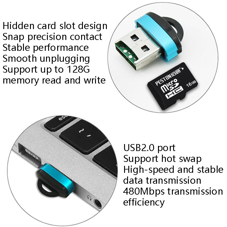 Lecteur de carte TF haute vitesse pour téléphone portable Mini carte Micro SD 480 Mbps Lecteur de carte pour ordinateur et haut-parleur de voiture