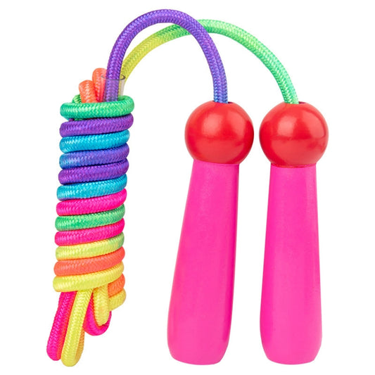 2 PCS 2.4m Enfant Bois Coloré Sauter Corde Sports de Plein Air Étudiants Examen Réglable Sauter Corde, Bleu Marine, Rose, Corde PVC Bleue, Corde PVC Rose
