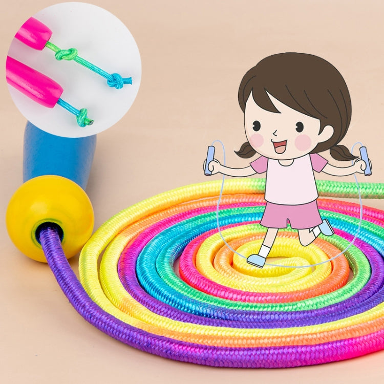 2 PCS 2.4m Enfant Bois Coloré Sauter Corde Sports de Plein Air Étudiants Examen Réglable Sauter Corde, Bleu Marine, Rose, Corde PVC Bleue, Corde PVC Rose