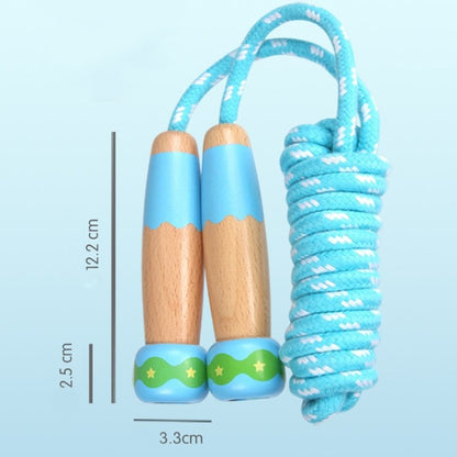 Wooden Children Skipping Rope Kindergarten Pupils Beginners Adjustable Skipping Rope, Length: 2.7m, Dark Blue, Pink, Blue, White