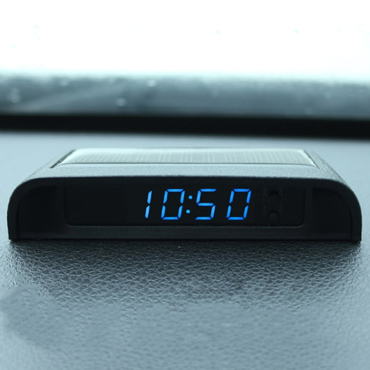 Solar Night Light Car Clock Automotive Electronic Clock Temperature, Time+Date+Week+Temperature