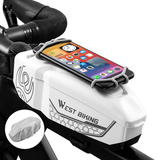 WEST BIKING Sac de Cadre Avant de Vélo Sacoche de Tube Supérieur VTT Vélo de Route Équipement de Cyclisme Étanche, Blanc, Bleu, Noir, Gris Foncé, Vert Jaune