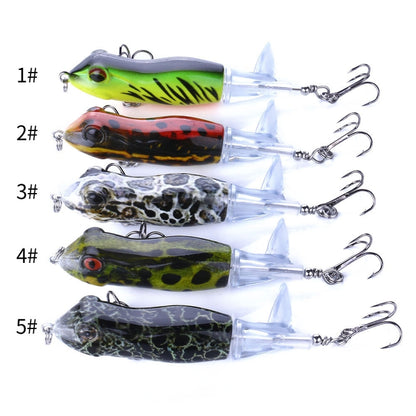 HENGJIA PE021 9.5cm/11g Grenouille Eau Tartre Bois Appât Route Sous-hélice Appât Poisson, 1, 2, 3, 4, 5