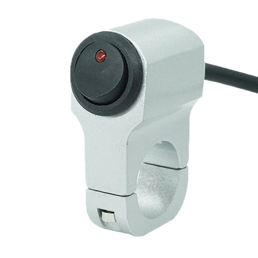 مفتاح تشغيل/إيقاف تشغيل مصابيح الضباب الأمامية ومصابيح الإشارة، مصنوع من سبائك الألومنيوم، للدراجات النارية، باللونين الأسود والفضي.