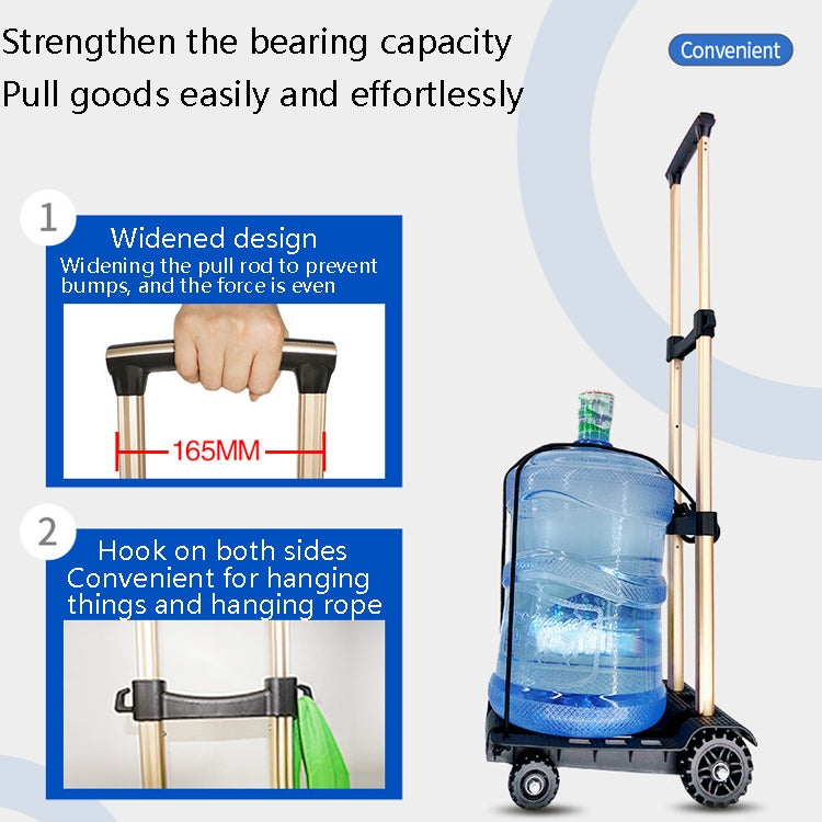 SELORSS BY04 Folding Small Pulley Car Aluminum Pull Rod Luggage Car Hand Carts Travel Shopping Move Goods And Buy Groceries Car