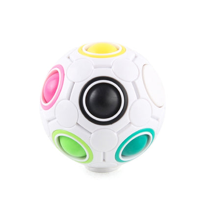 2 balles Gyro Rainbow, jouets magiques décompression du bout des doigts, 10 trous, 2 pièces (blanc), 2 pièces (noir)