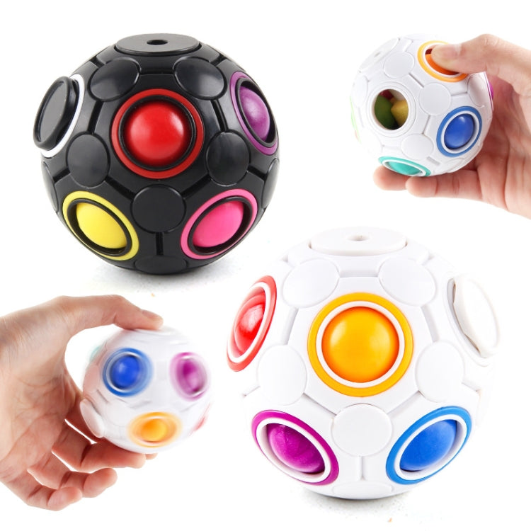 2 balles Gyro Rainbow, jouets magiques décompression du bout des doigts, 10 trous, 2 pièces (blanc), 2 pièces (noir)